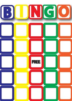 BINGO CARD BLANK (modified) by Learning Time with Ms Angg | TPT