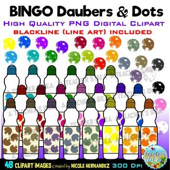 BINGO Daubers & Dots Clip Art for Commercial Use | TpT