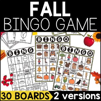 Preview of Fall BINGO | Fall Articulation | First Day of Fall Fun | Fall Vocabulary Games
