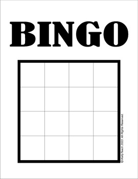 BINGO Game board 4x4 by iKelly Teach | TPT