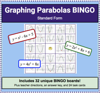 Preview of BINGO - Graphing Parabolas (Quadratics) in Standard Form