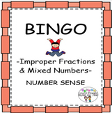 Improper Fractions & Mixed Numbers BINGO Number Sense