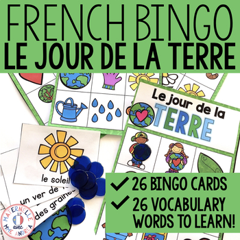 Preview of BINGO - Vocabulaire - Le jour de la Terre (FRENCH Earth Day Vocabulary Bingo)