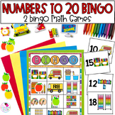 BINGO Math Games with Numbers to 20 including Teen Numbers