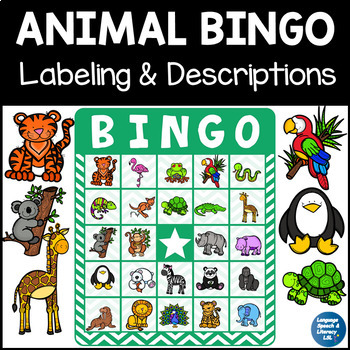Preview of Animal Bingo for Vocabulary and Descriptions, Game
