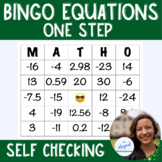 BINGO: One Step Equations; Self Checking Game; Low Prep