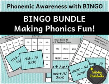 Preview of BINGO Phonics Bundle - Phonemic Awareness Games for Older Students