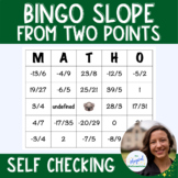 BINGO: Slope from Two Points; Self Checking Game; Low Prep