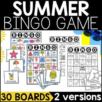 Preview of Summer BINGO | Beach Day Activities | End of the Year BINGO | Summer Vocabulary