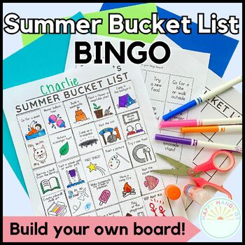 Preview of BINGO Summer Bucket List Activity - End of Year Summer Break Cut and Paste Bingo