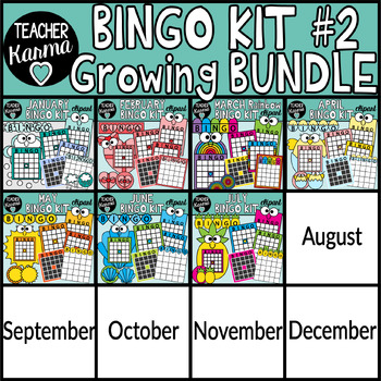 Preview of BINGO Templates Kits BUNDLE - for the Whole Year!