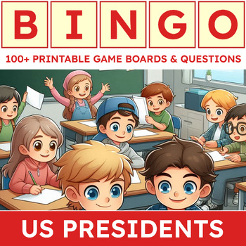 Preview of BINGO: US Presidents (100+ printable boards, caller's sheets, and markers)