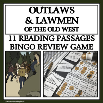 Preview of WILD WEST OUTLAWS AND LAWMEN - Reading Passages and Bingo Review Game