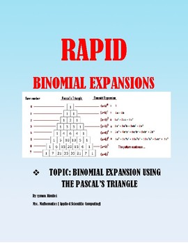 Preview of BINOMIAL EXPANSIONS BY USING THE PASCAL'S TRIANGLE