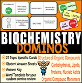 BIOCHEMISTRY ~DOMINO REVIEW~ 24 Cards + Answer Sheets + Key~BIOLOGY