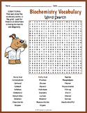 BIOCHEMISTRY VOCABULARY Word Search Puzzle Worksheet Activity