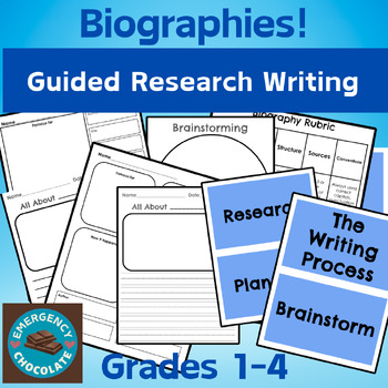 Preview of BIOGRAPHIES | Guided  Informational Writing Project with Research