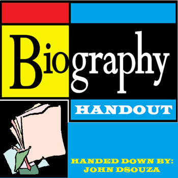 Preview of WRITING A BIOGRAPHY: SCAFFOLDING NOTES - 13 HANDOUTS