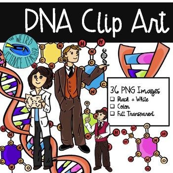 Preview of BIOLOGY Clip Art: DNA Structure and Scientists (Franklin, Watson, and Crick)
