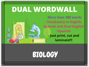 Preview of BIOLOGY DUAL ENGLISH SPANISH WORD WALL