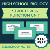 BIOLOGY Structure & Function Unit Notes Bundle (HS-LS1-1, 