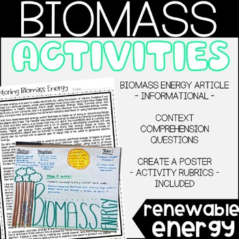 Preview of BIOMASS ENERGY Activities | RENEWABLE ENERGY | Article, Poster Project & More