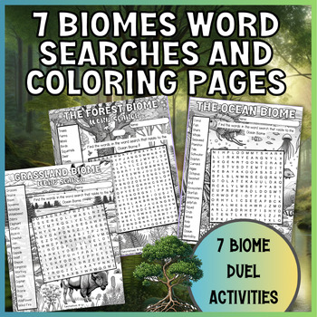 BIOME Word Search and to Color BUNDLE - Seven Biomes by Fun Creatives