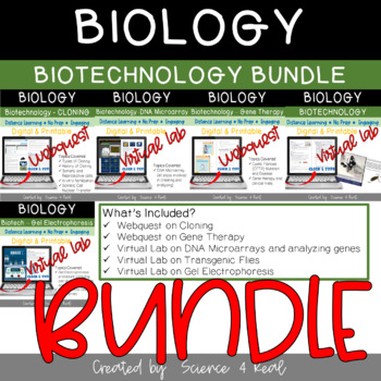 Preview of BIOTECHNOLOGY ACTIVITY BUNDLE - WEBQUESTS and VIRTUAL LABS
