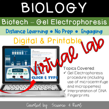 Preview of BIOTECHNOLOGY - Virtual Lab on GEL ELECTROPHORESIS (Digital/Printable)