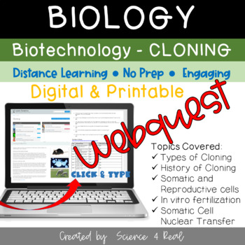 Preview of BIOTECHNOLOGY Webquest on CLONING (Digital/Printable)