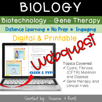 Preview of BIOTECHNOLOGY Webquest on GENE THERAPY (Digital/Printable)