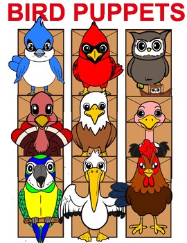 Preview of BIRD Craft | Animal Activity | Printable Paper Bag Puppets | BUNDLE