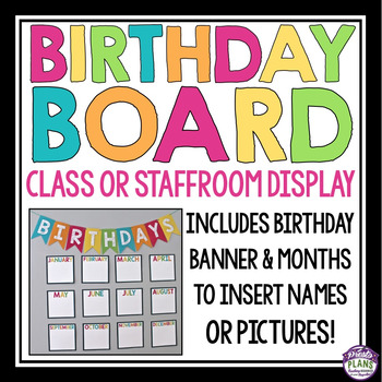 Preview of Birthday Board Bulletin Display - Classroom Decor Staff or Student Birthdays