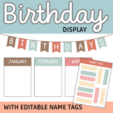 BIRTHDAY DISPLAY for Classroom Decor | Neutral Colors Palette