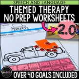 Yearlong No Prep Worksheets for Speech Therapy 2.0: Themed