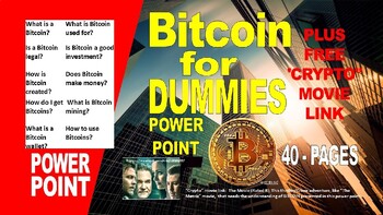 Preview of BITCOIN for DUMMIES 40-PAGE Power Point Presentation MASTER EVERYTHING!