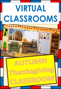 Preview of BITMOJI Autumn / Thanksgiving Virtual Classroom