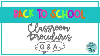 Preview of BITMOJI Back to School Classroom Procedures Q & A