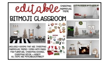 Preview of BITMOJI Christmas Classroom Starter Kit: Farmhouse Theme