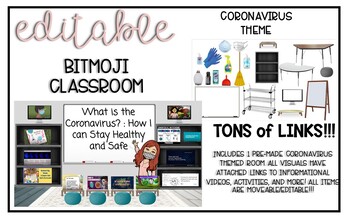 Preview of BITMOJI Classroom: Coronavirus Theme + Links to Every Visual!!!!