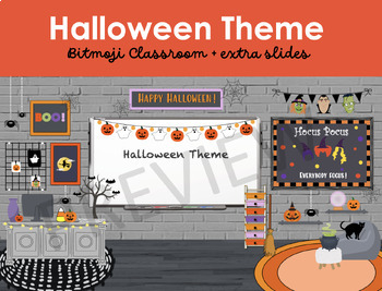 Preview of BITMOJI Classroom- HALLOWEEN Theme (package)