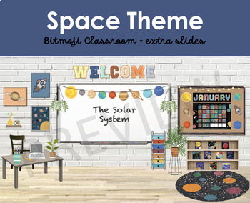 Preview of BITMOJI Classroom- SPACE Theme (package)