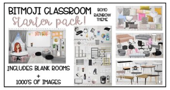 Preview of BITMOJI Classroom Starter Kit: Boho Rainbow Theme