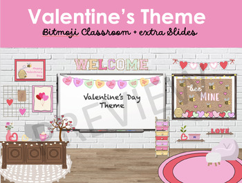 Preview of BITMOJI Classroom- VALENTINE'S Theme package