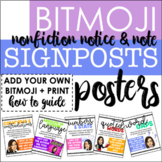 BITMOJI Notice and Note Signposts Posters for Nonfiction