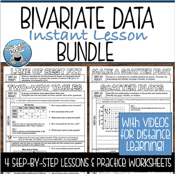 Preview of BIVARIATE DATA GUIDED NOTES AND PRACTICE BUNDLE