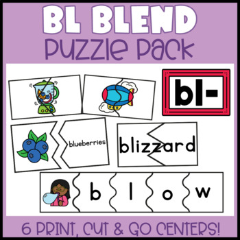 BL Blend Puzzles: Spelling Word Work Centers by HappyTeacher HappyClass