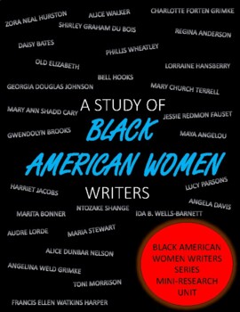 Preview of BLACK AMERICAN WOMEN AUTHORS MINI-RESEARCH PROJECT