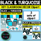 BLACK AND TURQUOISE DIY Classroom Decor and Alphabet Lette