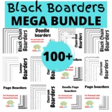 BLACK BOARDERS CLIPART MEGA BUNDLE | DOODLE BOARDERS